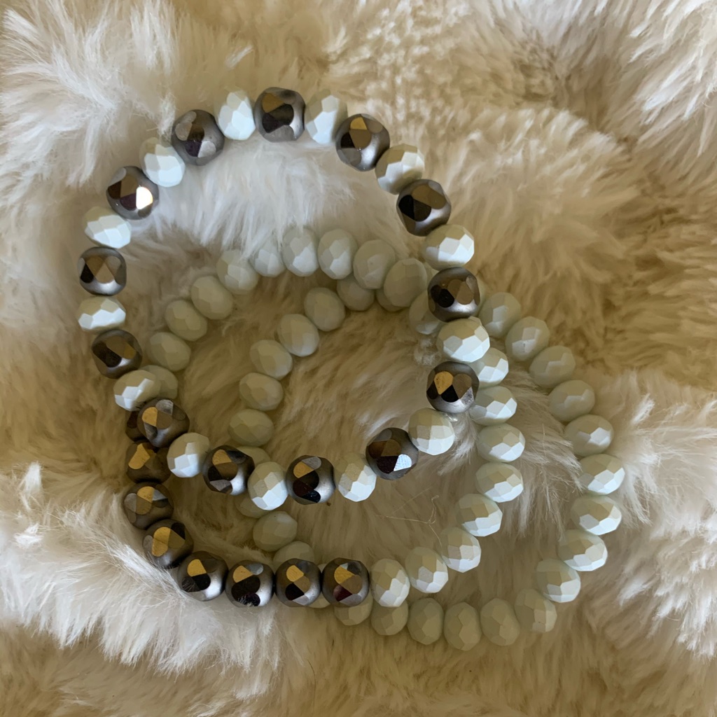 White And Silver Bracelets Stacks